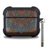 Patterit for AirPods Pro 3 Case, Shockproof Wooden Cover with Quick Released Keychain for AirPods Pro Case 3rd Generation (2025) Compatible with Wireless Charging, (Mandala Harmony) Walnut view 1