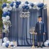 10x10FT Navy Blue Tulle Backdrop Curtains for Wedding Parties,2 Pack Sheer Photo Backdrop Curtains Ceiling Drapes for Birthday Party Baby Shower,Arch Fabric Background with Rod Pocket view 3
