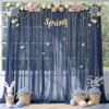 10x10FT Navy Blue Tulle Backdrop Curtains for Wedding Parties,2 Pack Sheer Photo Backdrop Curtains Ceiling Drapes for Birthday Party Baby Shower,Arch Fabric Background with Rod Pocket view 4