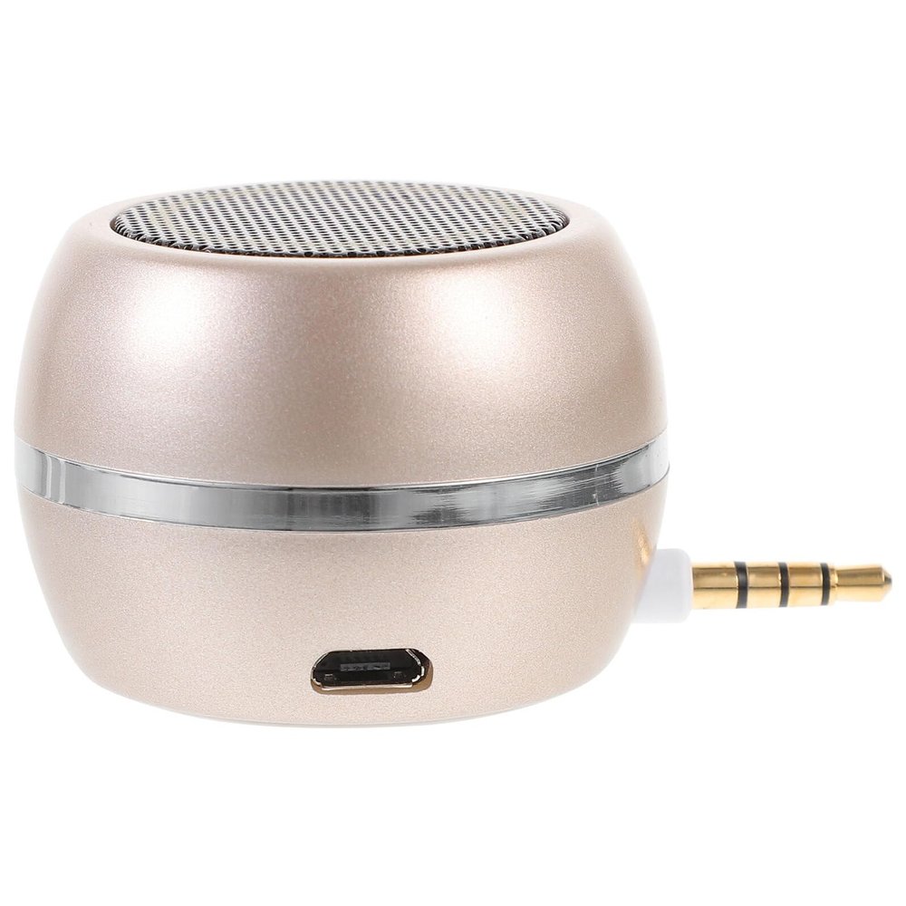 GALPADA Mini Desktop External Speaker with Aux Input USB Rechargeable Portable Bass Loudspeaker for Phones Tablets Laptops with Shell and Mesh Protection