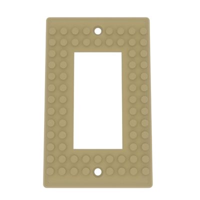 Building Brick Light Switch Cover Plate - Compatible with Standard Construction Blocks - Single Decora (Matte Desert Tan)