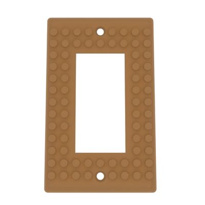 Building Brick Light Switch Cover Plate - Compatible with Standard Construction Blocks - Single Decora (Matte Caramel)