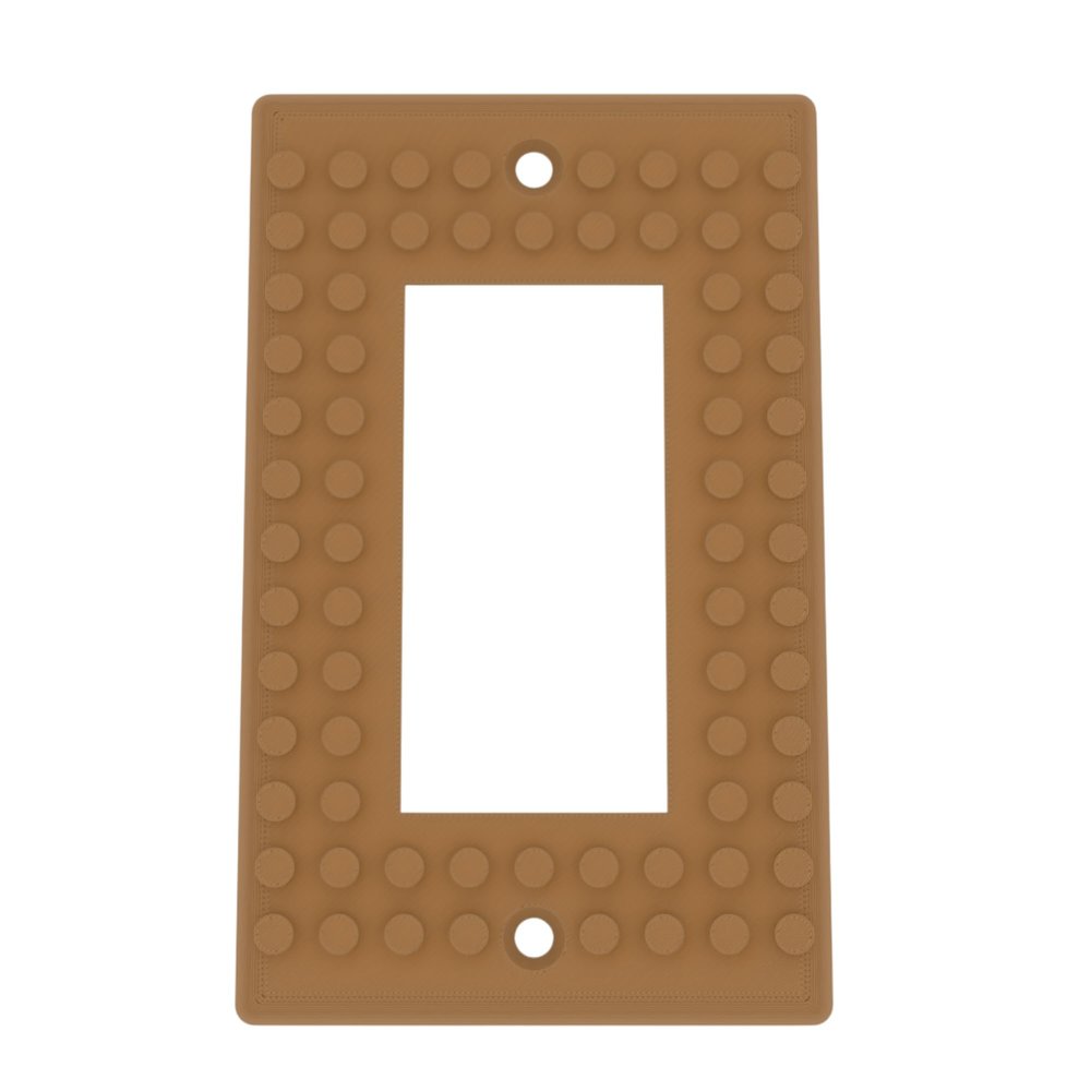 Building Brick Light Switch Cover Plate - Compatible with Standard Construction Blocks - Single Decora (Matte Caramel)
