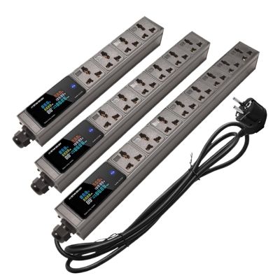 Power Strip Digital Ampermeter Voltmeter Power Energy 2/3/4/5/6/7/8/9/10 Universal Socket Extension electrica 2meter Cord(US Plug)