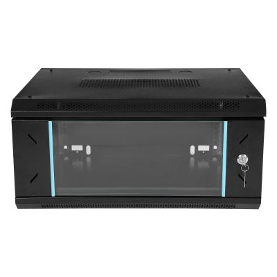4U Wall Mount Server Rack Cabinet Enclosure, IT Network Rack Enclosure Lockable Door and Side Panels Black, Lockable Server Case for IT Equipment, A/V Devices