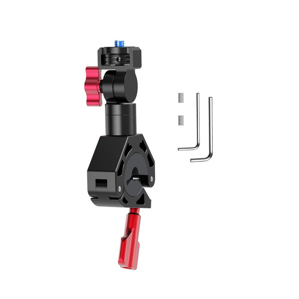 Quick Release Action Camera Handlebar Mount with 360 Adjustable Rotation Aluminum Alloy Clamp for Bikes Motorcycles Quick Release Action Camera Mount