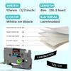 6-Pack Label Maker Tape 12mm 0.47" Black Tze-335 Replacement for Brother P Touch Label Tape TZe335 TZ-335, Compatible with Brother Ptouch PT-D210 PT-H110 PT-D220 PT-D400, White on Black view 3
