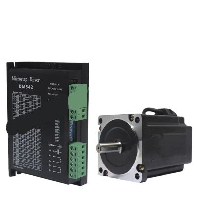 1pcs 86BYG250A Stepper Motor Kit 2-Phase 2.4N.m 68mm Nema34 Motor with DM542 DC20V-50V 4.2A Driver Computerized Numerical Control Engraving Machine(12.7MM)