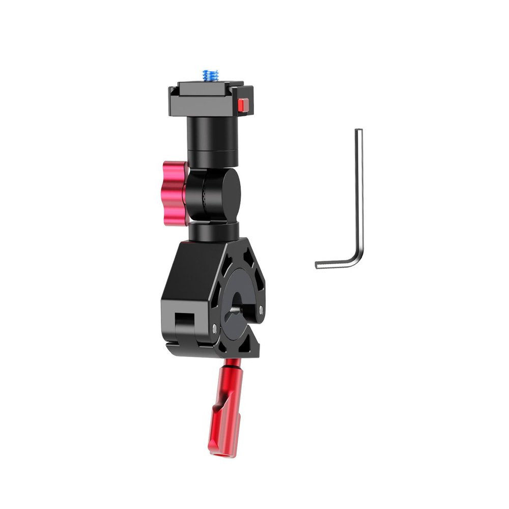 Quick Release Action Camera Handlebar Mount with 360 Adjustable Rotation Aluminum Alloy Clamp for Bikes Motorcycles Quick Release Action Camera Mount