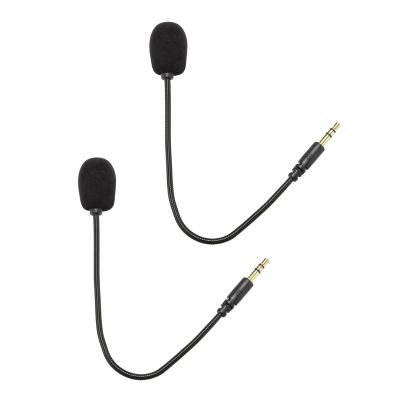 GANPUB 2Pcs Headset Microphone 3.5mm Plug, Black Headset Microphone Adjustable 360 Degrees Bendable Jack Headphone Controller Z5a5 Combined, 3.5mm Game Gaming Mic to Mic Headsets Accessories