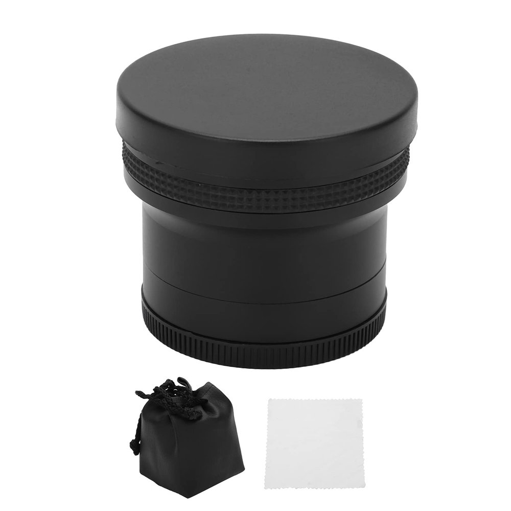 58mm 025x. Super Macro Fisheye Lens, Thread Lens for DSLR SLR Camera, Quality Aluminum Alloy with Optical Glass, Low Dispersion Coating for HD Images, Includes