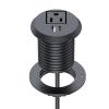 Desk Power Grommet, Haylink Recessed Power Outlet with AC Plug & Fast Charging USB A+C | 6.56FT Cable | 2" Pre-Cut Hole| for Modern Desk, Kitchen Island & Workshop, Black view 1