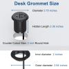 Desk Power Grommet, Haylink Recessed Power Outlet with AC Plug & Fast Charging USB A+C | 6.56FT Cable | 2" Pre-Cut Hole| for Modern Desk, Kitchen Island & Workshop, Black view 3
