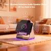 5-in-1 Wireless Induction Bluetooth Speaker with Adjustable Phone Stand, Phone Holder Charger, Portable Audio Gifts, 8 Dynamic RGB Lighting Effects, 360 Adjustable Stand (White) view 2