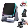 5-in-1 Wireless Induction Bluetooth Speaker with Adjustable Phone Stand, Phone Holder Charger, Portable Audio Gifts, 8 Dynamic RGB Lighting Effects, 360 Adjustable Stand (Black) view 1
