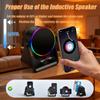 5-in-1 Wireless Induction Bluetooth Speaker with Adjustable Phone Stand, Phone Holder Charger, Portable Audio Gifts, 8 Dynamic RGB Lighting Effects, 360 Adjustable Stand (Black) view 4
