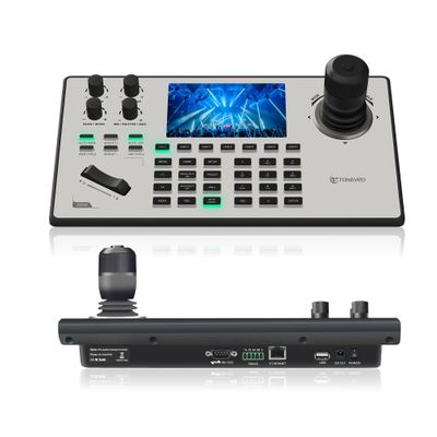 TONGVEO PTZ Camera Joystick Controller with 5'' LCD Screen Preview, 4D Joystick, Built-in NDI License, Support PoE, VISCA, Pelco-D/P for Church Worship, Live Events, Streaming & Broadcast [windows]