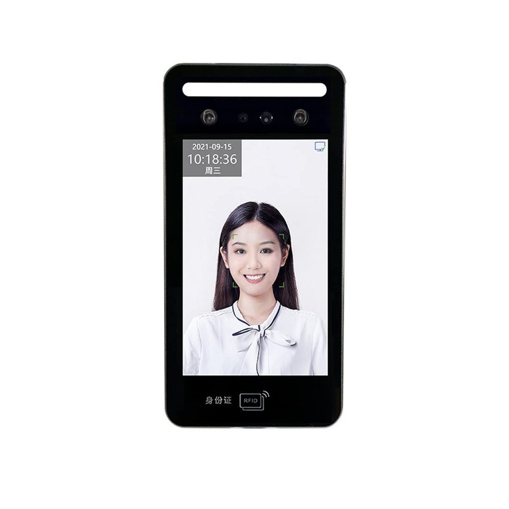 DFEDHF Biometric Employee Attendance Machine AI09S All-in-one Dynamic Face All-in-one Machine for Swiping ID Card, Person and Card, Face Recognition Time Attendance Access Contr,