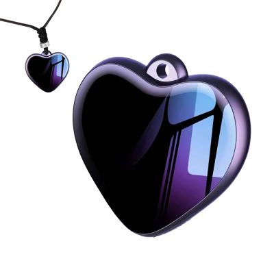 Heart Pendant Voice Recorder - 200h Storage Mini Hidden Recorder with Voice Activation & Noise Reduction, 35h Continuous Recording, Portable for Meetings, Lectures, Interviews (8GB)