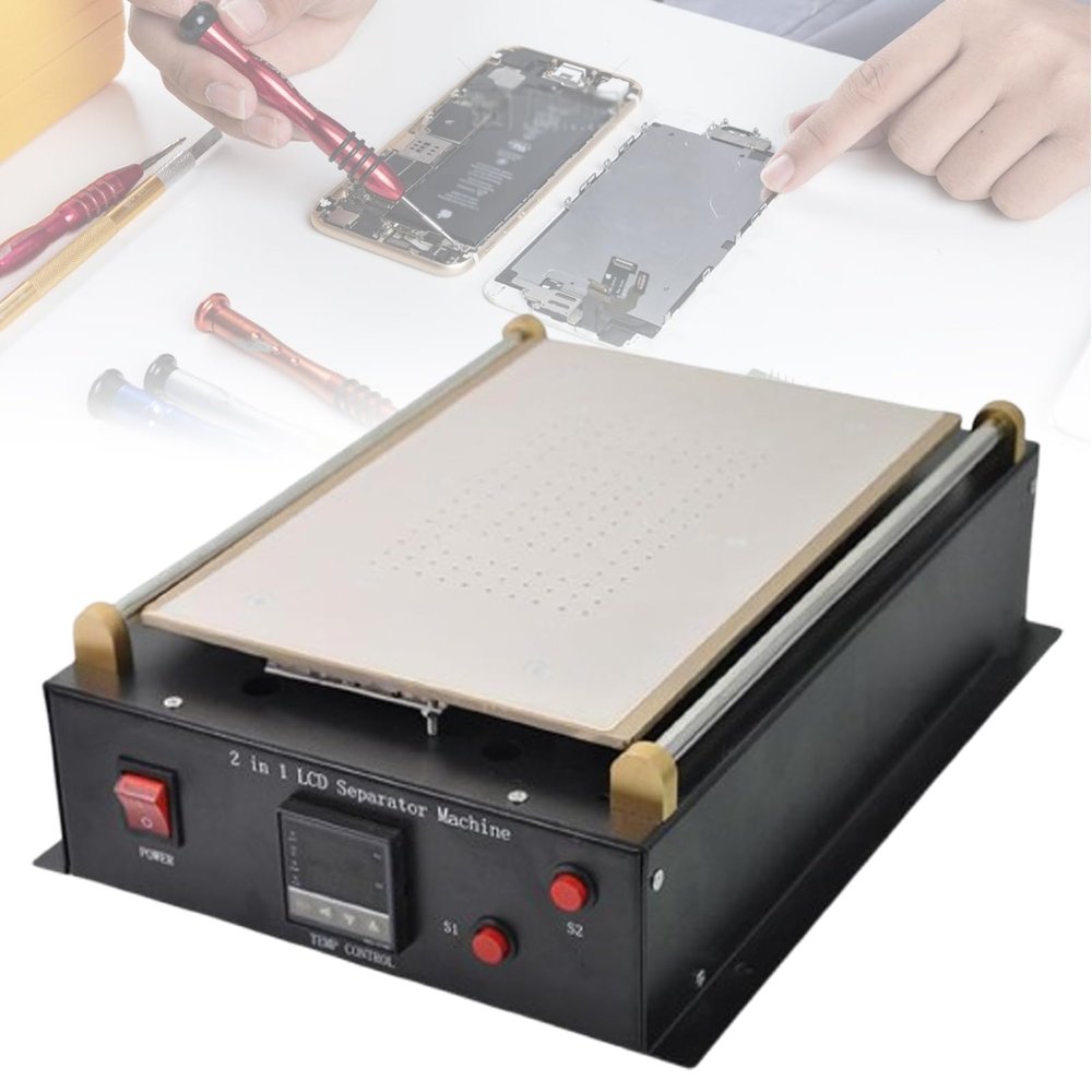 600W LCD Screen Repair Separator, Fast Heat Plate Touch Screen Removal Tool, LED 3-Digit Digital Display, Temperature Range 50~180, with Built-in Vacuum Pump, for Max 13 Inches(19  29cm)
