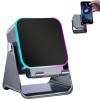 5-in-1 Wireless Induction Bluetooth Speaker, Wireless Induction Audio Speaker Stand, Compact Sound Base, Foldable Music Mount - Rechargable Modern Audio Support for Home,Office, Travel (Black) view 1
