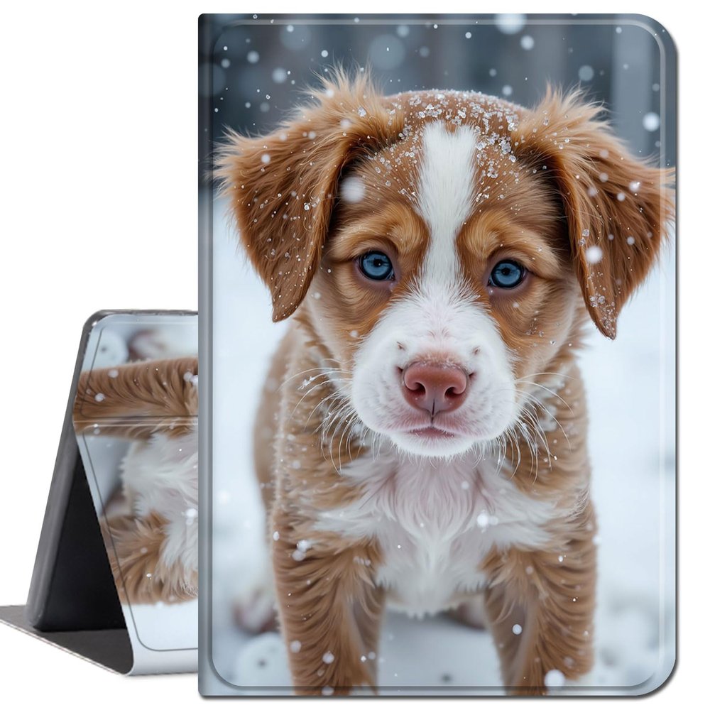 Case for iPad 10.2 iPad 9th Generation 2021/ iPad 8th Generation 2020/ iPad 7th Generation 2019,Slim Soft Shockproof TPU Silicone Protective Back Shell Cas,Cute Dog Snowy