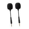 Mikikit 2pcs Mini Bendable Condenser Microphone for Phone Tablet Laptop Plug and Play Noise-reducing Mic for Video Recording Live Streaming Singing and Voice Calls Portable Black view 1
