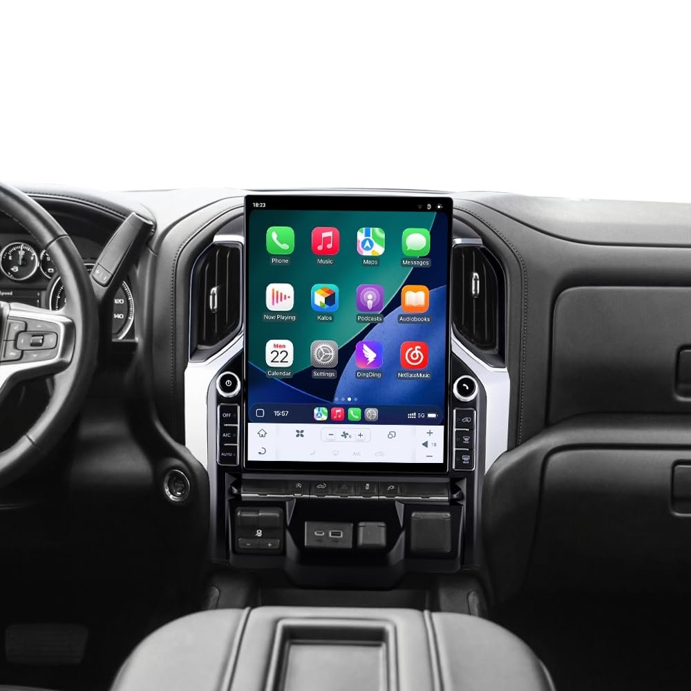 16.2 Inch Touch Screen Android 15 Car Radio for GMC Sierra Chevrolet Silverado 2019 2020 2021 2022 2023 Head Unit Wirless Carplay GPS Navigation Screen Upgrade Multimedia Player Android Auto (128, GB)