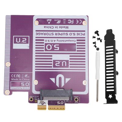 ASHATA PCIe 5.0 X4 to U.2 Adapter, High Speed 128Gbps Hard Disk Adapter, SFF8639 Expansion Card with Bracket for PC