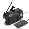 Hand Crank Emergency Weather Radio with 2600mAh/9620mWh Power Bank, NOAA AM FM Shortwave Portable Radio, Solar & USB-C Charging, Flashlight, SOS Alarm for Emergency Kits (Black) view 1