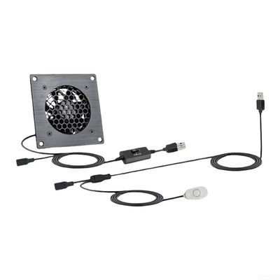 FABULETTA 80mm USB Cooling Fan with Temperature Control and Adjustable Speeds for Router, PC, and Cabinet Ventilation