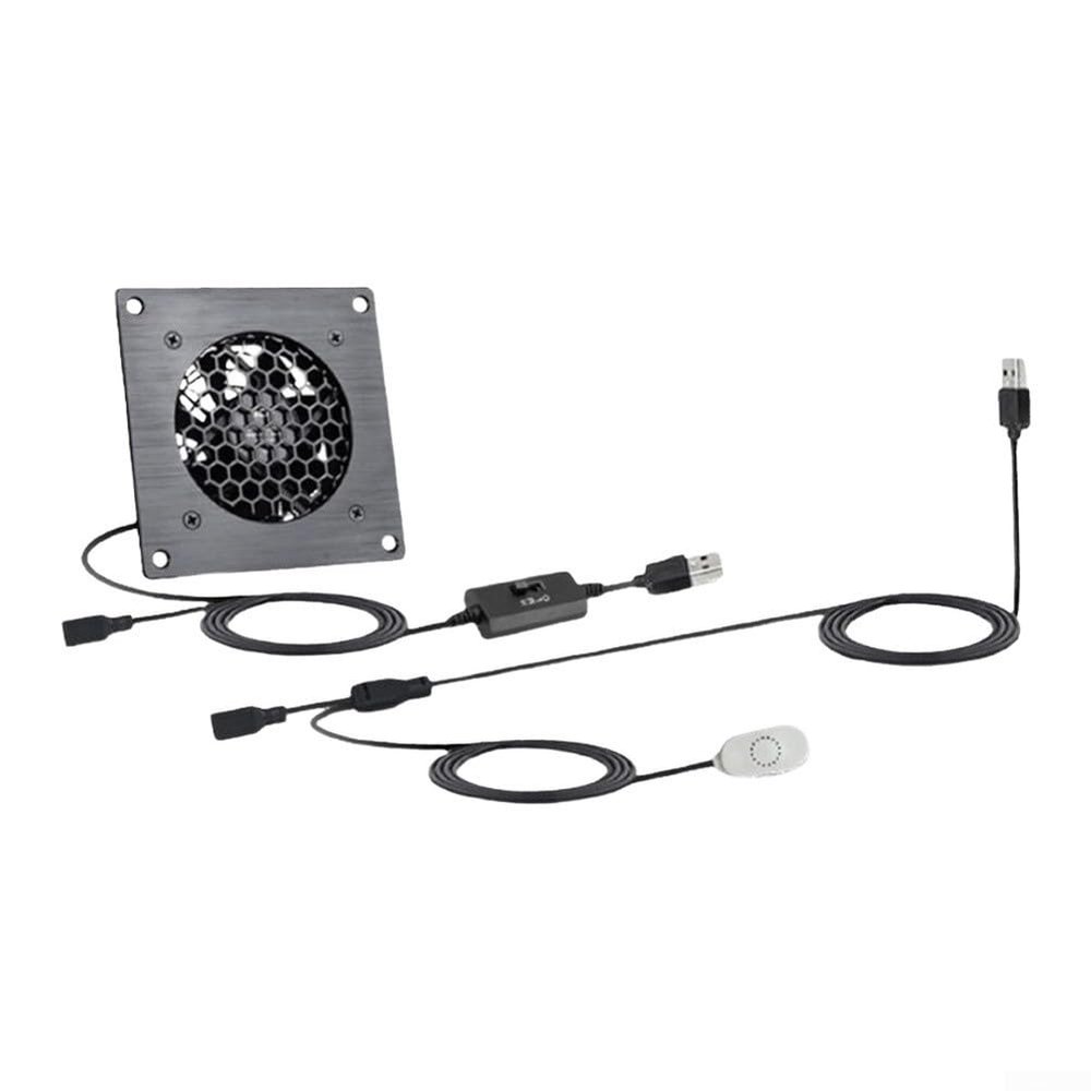 FABULETTA 80mm USB Cooling Fan with Temperature Control and Adjustable Speeds for Router, PC, and Cabinet Ventilation