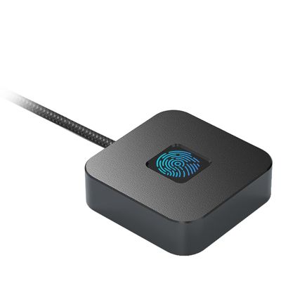 Aramox USB Fingerprint Reader, PC Fingerprint Scanner with Window Hello Support, 360 Touch Recognition, 0.3s Fast Login, Encrypted File Security (Black)