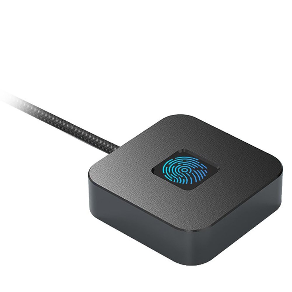 Aramox USB Fingerprint Reader, PC Fingerprint Scanner with Window Hello Support, 360 Touch Recognition, 0.3s Fast Login, Encrypted File Security (Black)