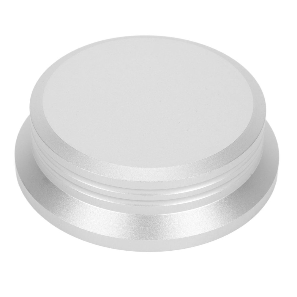 HiFi Disc Stabilizer for, Turntable Stabilizer, 250g Aluminum y Record Weight Clamp with 7.ole, Reduces Vib for Belt and Direct Drive Turntables (Silver)