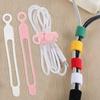 BUGUUYO 20pcs Silicone Cord Organizer Cable Management Ties Adjustable Reusable Wire Holders for Earphone Data Audio Network Cables with Hanging for Home Office Use view 4