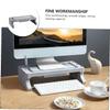 Holibanna Multifunctional Monitor Stand Riser with Organizer for Desktop Laptop Tv Space-saving Elevated Shelf for Office and Home Use Grey Computer Screen Holder view 3