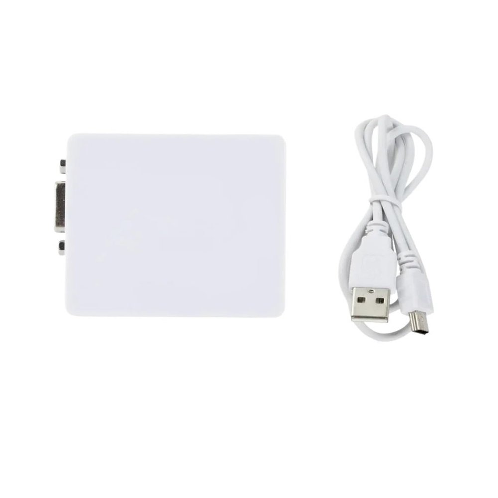LINGQE Portable M1ni V/GA to HDMI-Compatible Converter VGA2HDMI Video Box Adapter 1080P for PC HDTV Projector TV