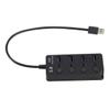 GRIRIW Port USB Hub with Independent Switches USB Splitter Adapter for Laptop PC Tablet Smartphone Black view 4