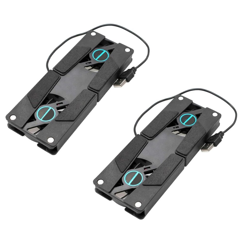 BAZEITFLOW 2PCS Dual Fan Laptop Cooling Pad USB Powered Ventilated Support Stand Lightweight for Gaming and Office Laptops
