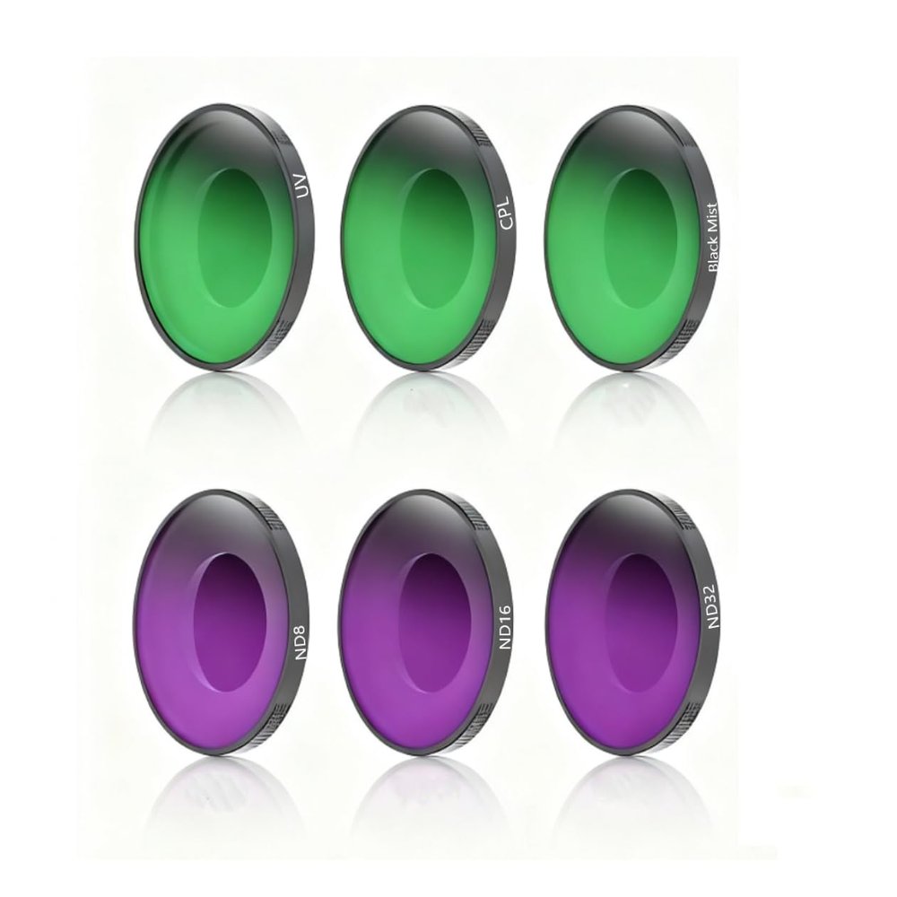 tubanlkey Filter Set for Insta360 GO Ultra: UV Filter, CPL Polarizing Filter, Black Mist Filter, ND8/16/32 Neutral Density Filters (6-Piece Set)