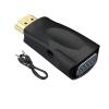 LINGQE HDMI-Compatible to V/GA Converter with 3.5mm Ja-ck Cord Male to Famale HD 1080P Adapter for TV PC Laptops Display Projector(White no Cable) view 2
