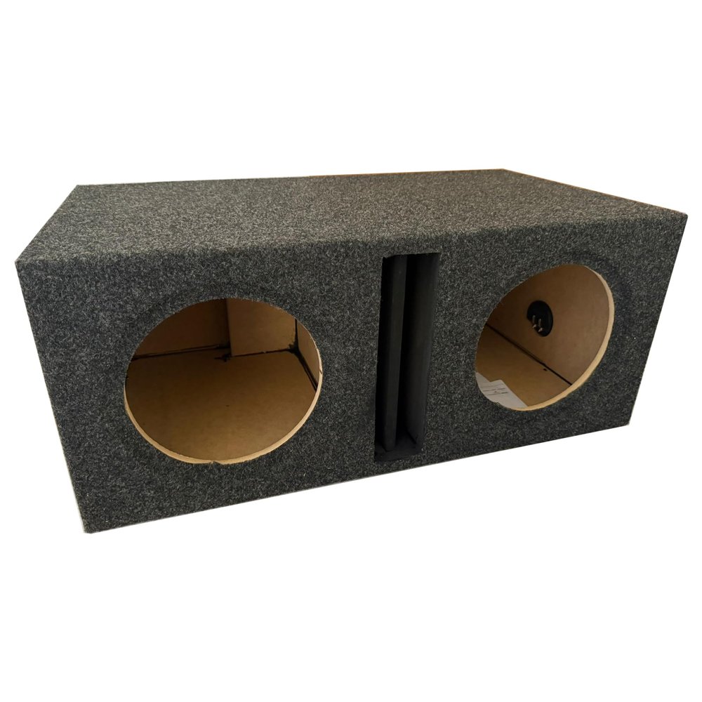 12 in Dual Vented Divided Chambers Premium Charcoal Carpeted Subwoofer Box Subwoofer Enclosure Precision CNC-Cut, Premium MDF Construction. Proudly USA Made.