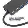 GAROZATION USB Hub Ports Portable Data Dock with Micro USB Power Support for Drives Shell for Heat Dissipation Matte Finish for Laptop and Computer view 4