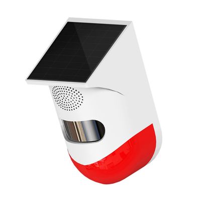 UTHCLO Solar Outdoor Infrared Sensor Alarm with Sound and Light Security Detector for Villas and Construction Sites Large Volume Speaker for Accurate Motion Detection Solar-Powered Safety