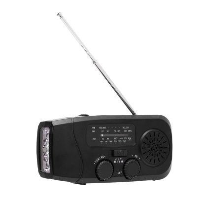 FTVOGUE Solar Hand Crank Radio 2000mAh Emergency Weather Radio with AM FM WB Bands LED Flashlight for Outdoor Camping Emergency Preparedness and Power Outage
