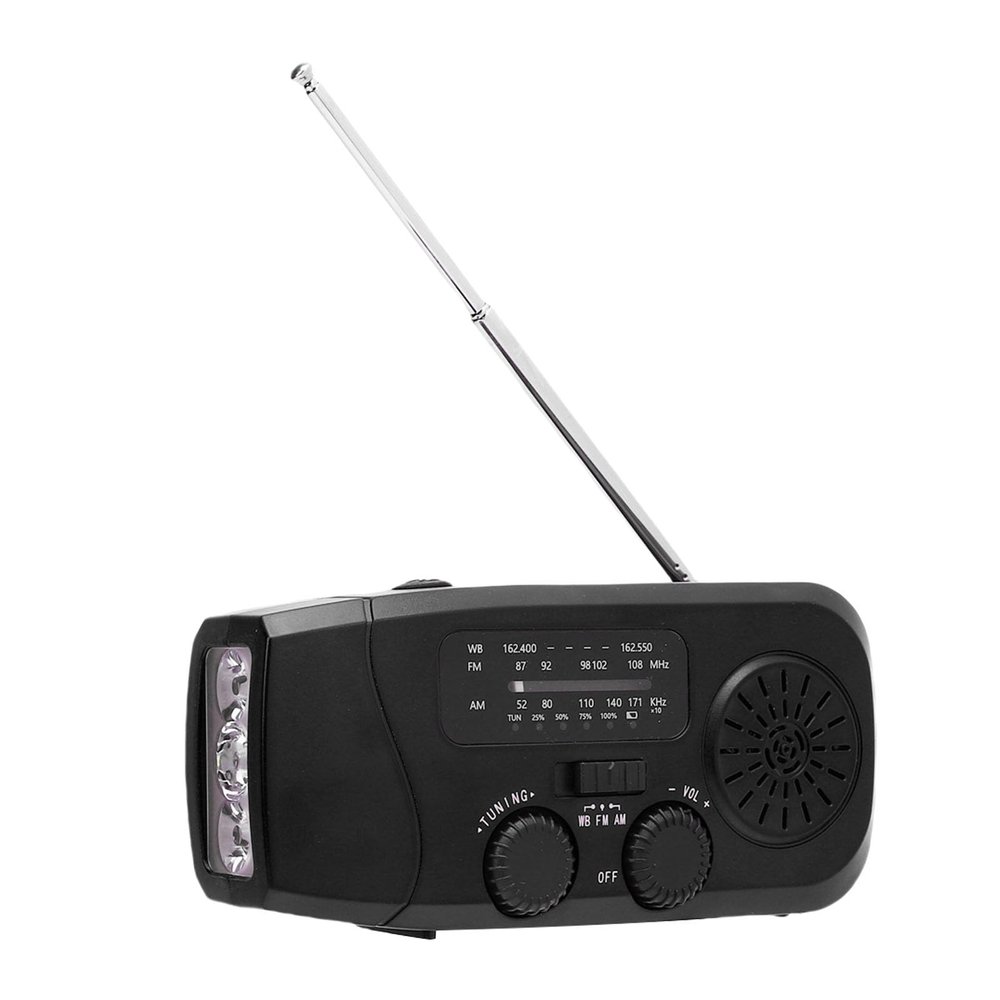FTVOGUE Solar Hand Crank Radio 2000mAh Emergency Weather Radio with AM FM WB Bands LED Flashlight for Outdoor Camping Emergency Preparedness and Power Outage