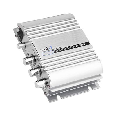 BAFOVY 2.1 Channel Car Amplifier AMP Mini Audio Stereo Heavy Bass 12V 40Wx2 + 60Wx1 Subwoofer Output with Low Noise Aluminum Alloy for Car Motorcycle Boat