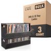 Stock Your Home DVD and CD Storage Box, Movie Shelf Organizer for Blu ray Video Game Cases CDs and VHS, Display Stand Holds up to 28 DVDs and 40 CDs, Faux Leather 3 Pack view 1