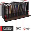 Stock Your Home DVD and CD Storage Box, Movie Shelf Organizer for Blu ray Video Game Cases CDs and VHS, Display Stand Holds up to 28 DVDs and 40 CDs, Faux Leather 3 Pack view 2